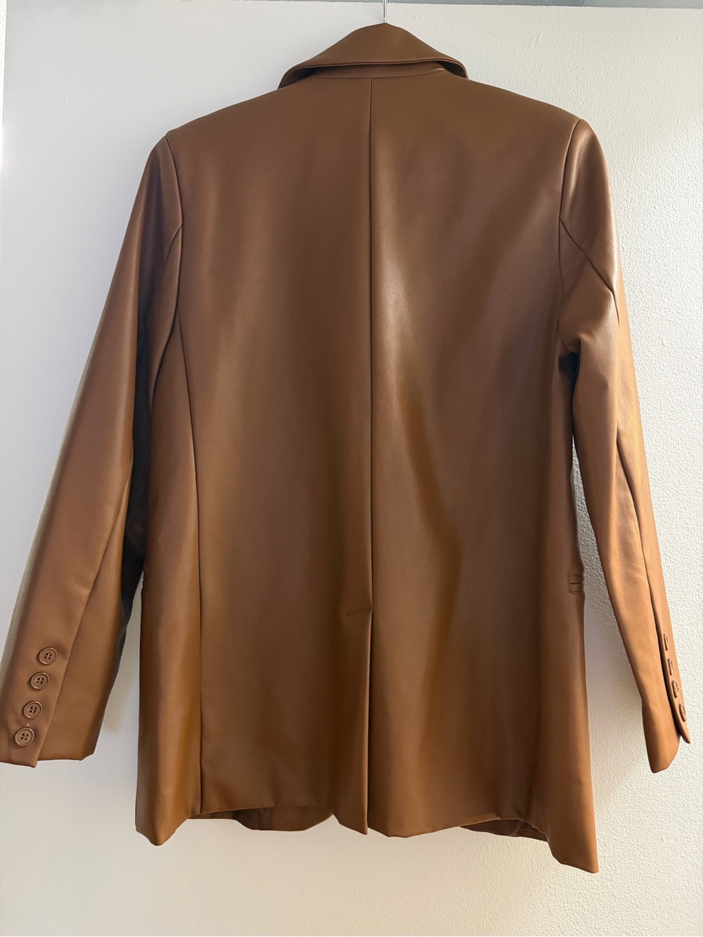 Rebecca Minkoff Brown Faux Leather Blazer Jacket - Picture 5 of 5